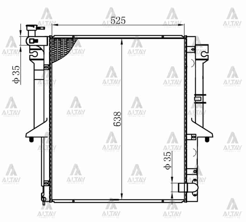 Mitsubishi L200 Su Radyatörü 2006-2015 Radyatör Su L 26mm M-t Brazıng OEM 1350A348 Mitsubishi L200 Su Radyatörü 2006-2015 Radyatör Su L 26mm M-t Brazıng OEM 1350A348